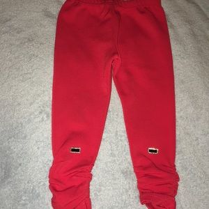 New DollCake red ruched jewel leggings